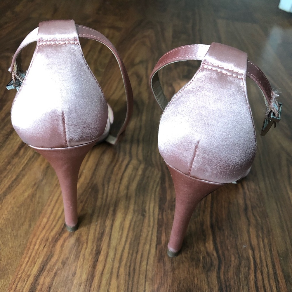 Call It Spring Pink Satin Heels - Picture 2 of 4